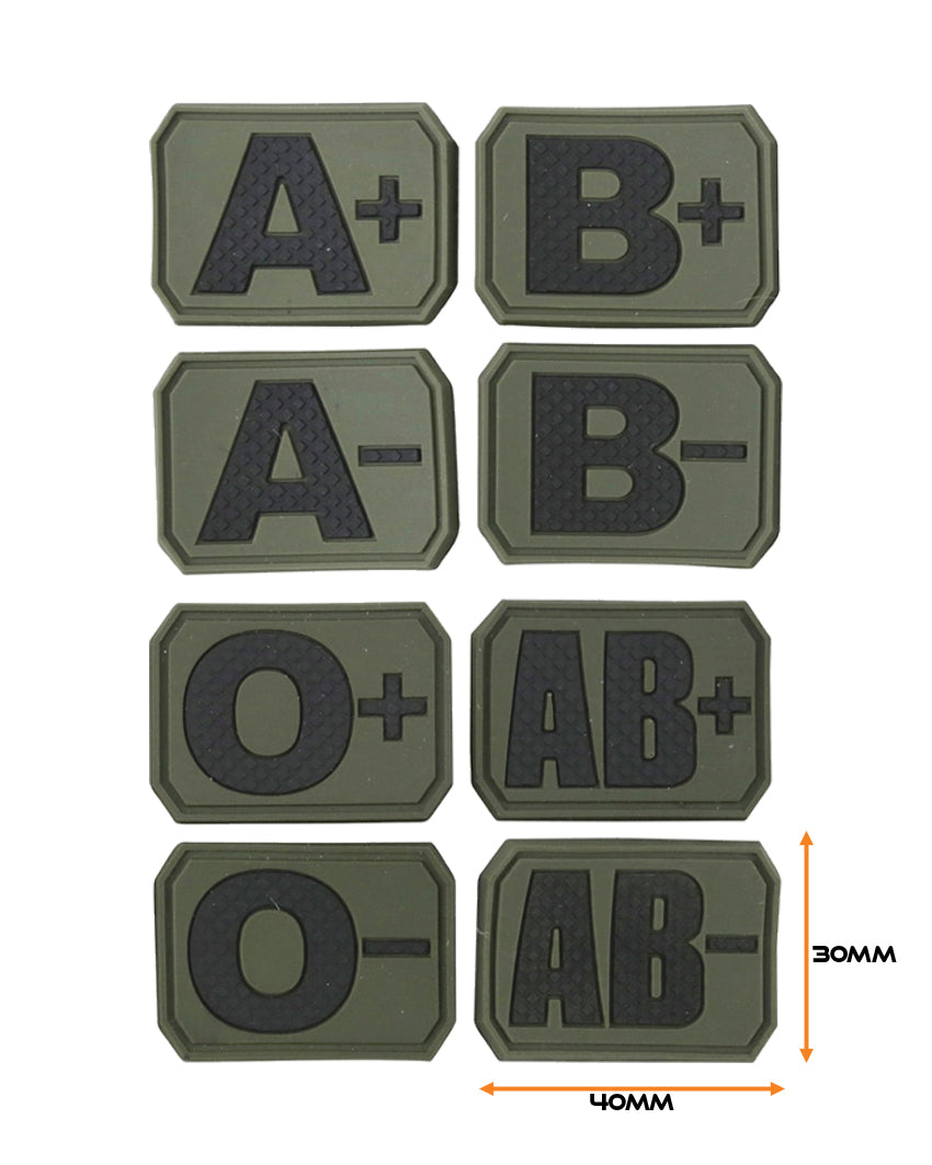 Blood group Patches - Olive Green