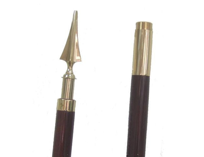 Flagpole in rosewood and brass fittings