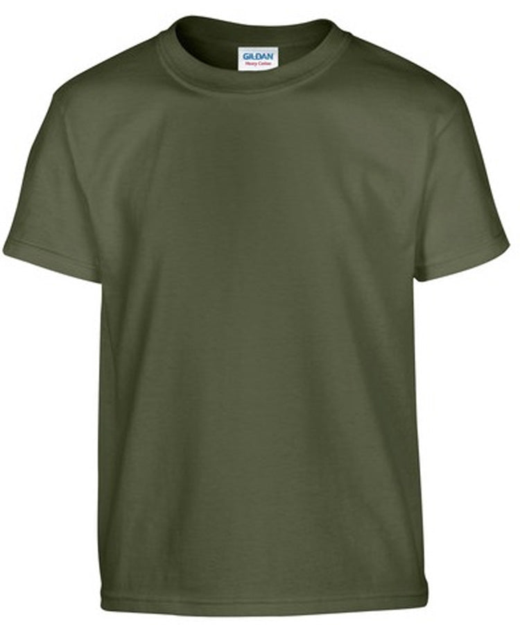 Kids olive green military t-shirt